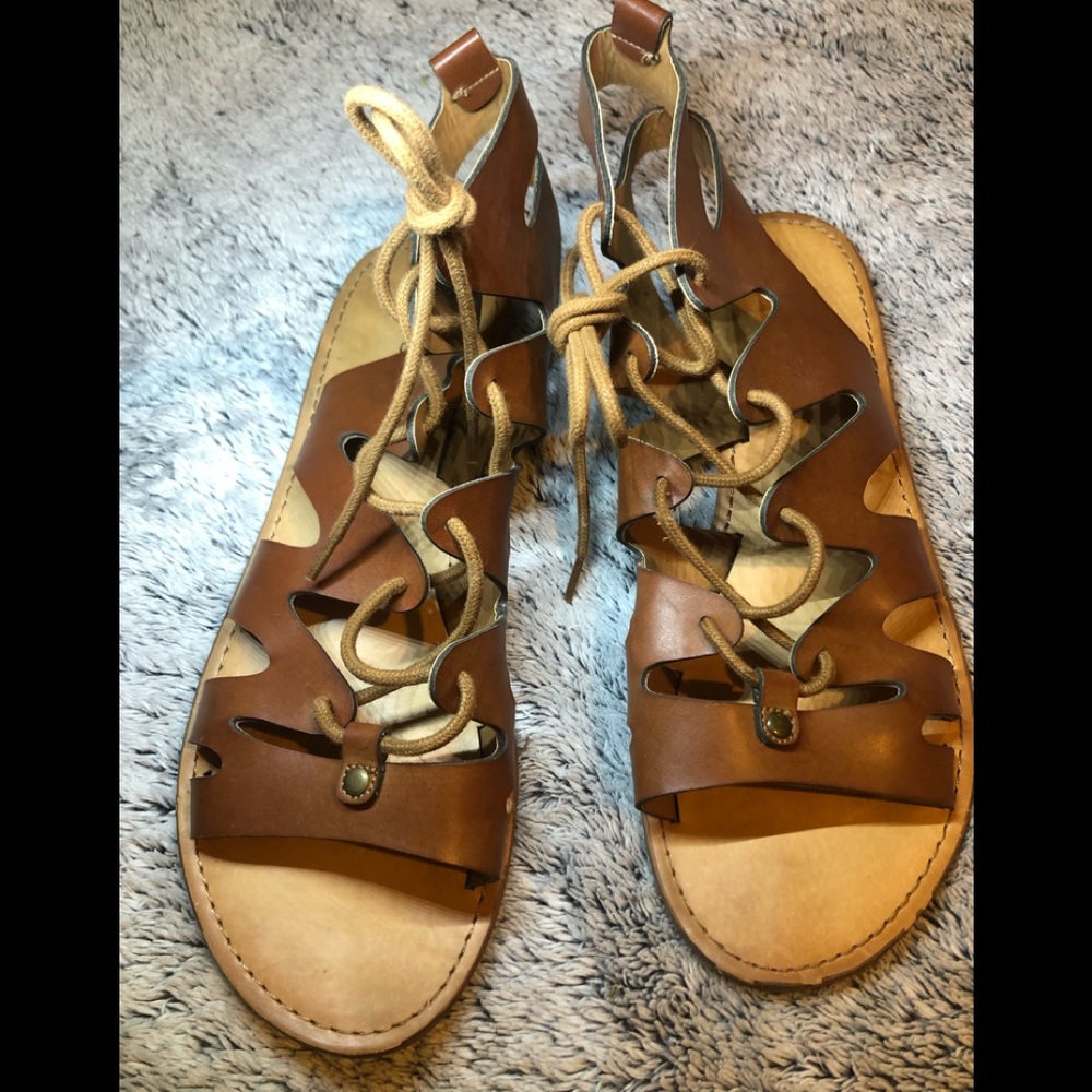 Brown leather sandals